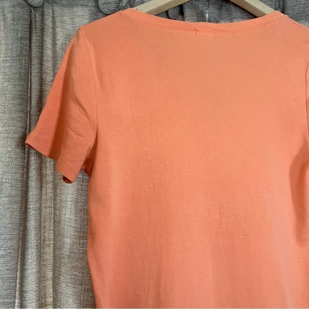 J Crew V-Neck Orange T-Shirt Size Medium